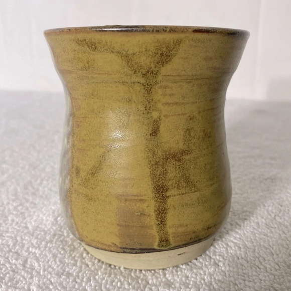 Vintage Ceramic Stoneware Cream Tan Pottery Mug Coffee Cup - Picture 7 of 13